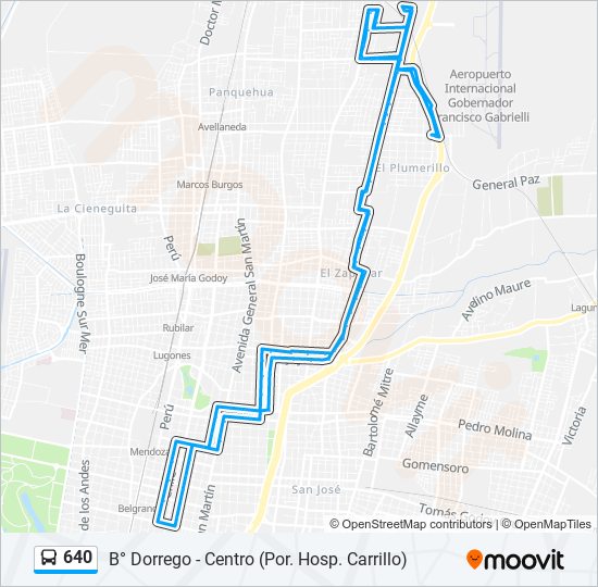 Mapa de 640 de autobús