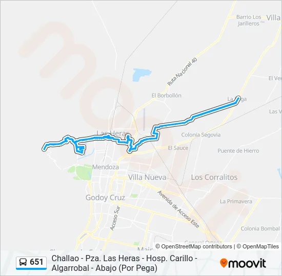 651 Bus Line Map