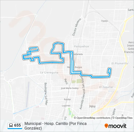 655 Bus Line Map