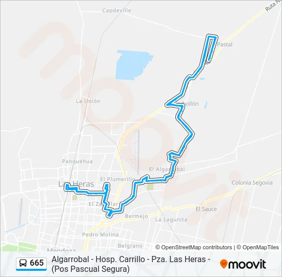 665 Bus Line Map