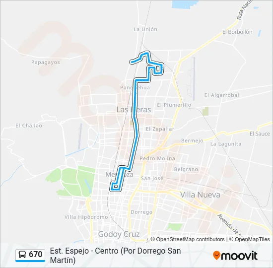 670 Bus Line Map
