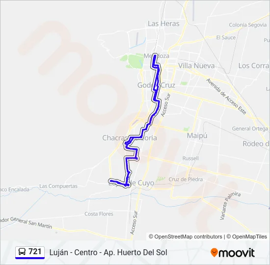 721 Bus Line Map