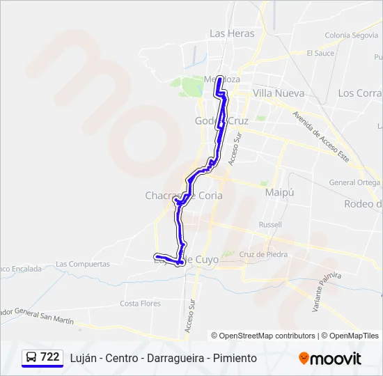 722 Bus Line Map