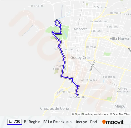 730 Bus Line Map