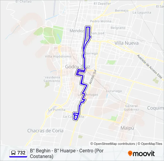 732 Bus Line Map