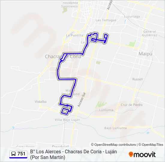 751 Bus Line Map