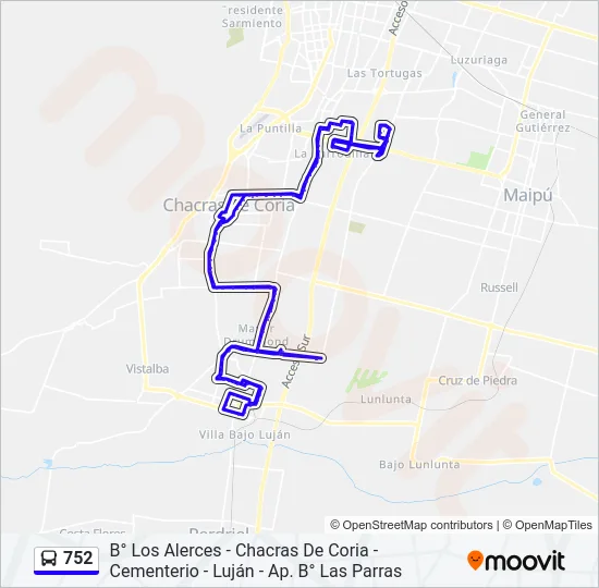 752 Bus Line Map