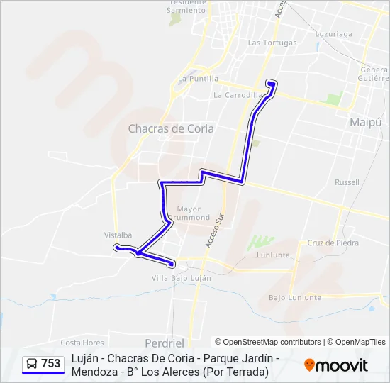 753 Bus Line Map