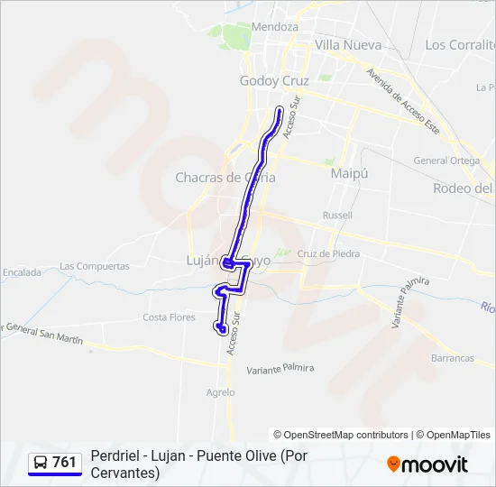 761 Bus Line Map