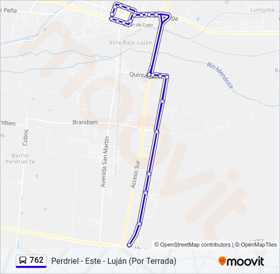 Mapa de 762 de autobús