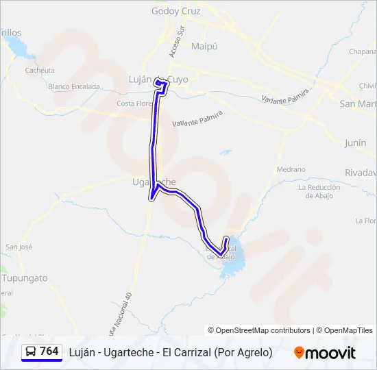 764 Bus Line Map