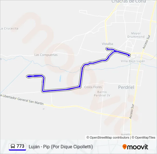 773 Bus Line Map