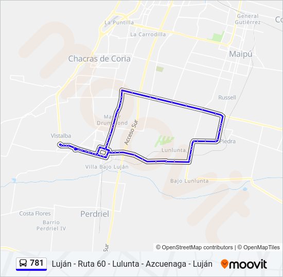Mapa de 781 de autobús
