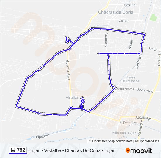 Mapa de 782 de autobús