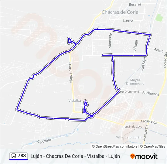 783 Bus Line Map