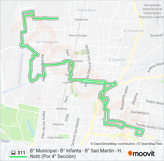 311 Bus Line Map