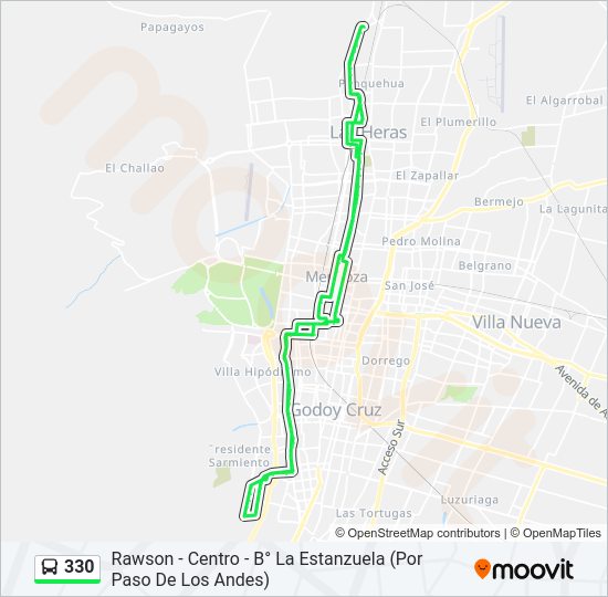 Mapa de 330 de autobús