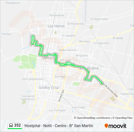 352 Bus Line Map
