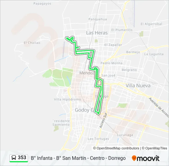 353 Bus Line Map