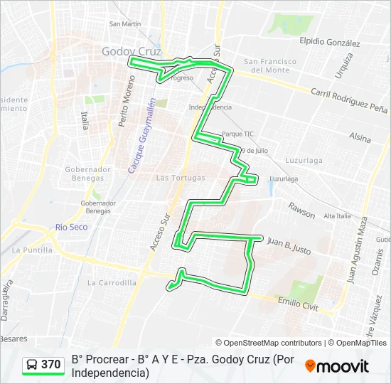 370 Bus Line Map