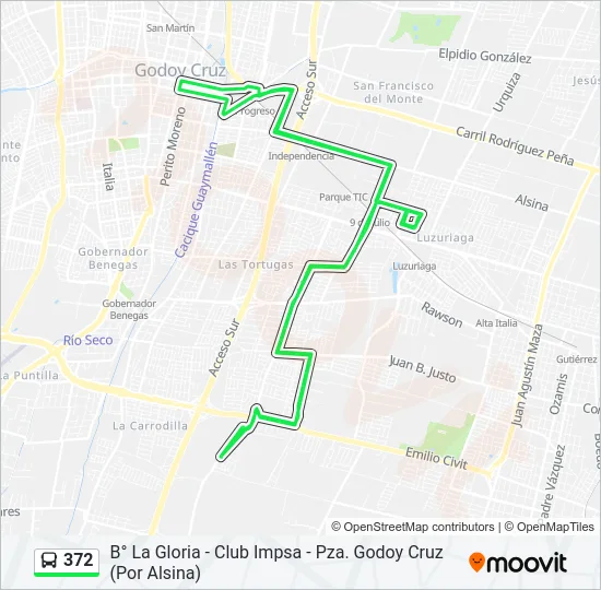 372 Bus Line Map