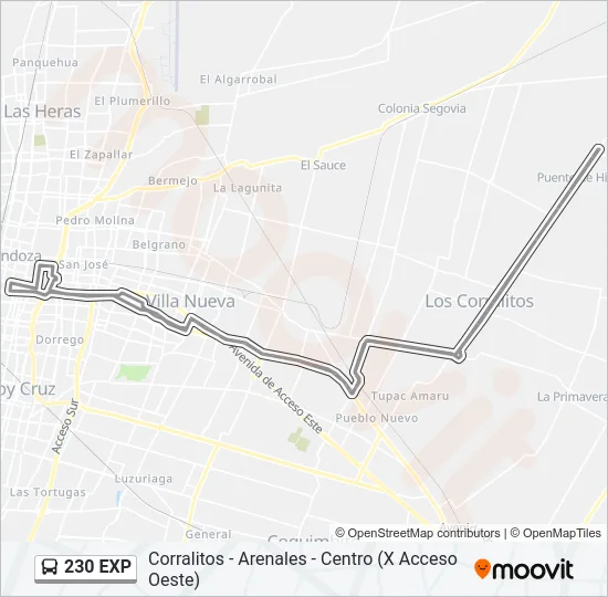 230 EXP Bus Line Map