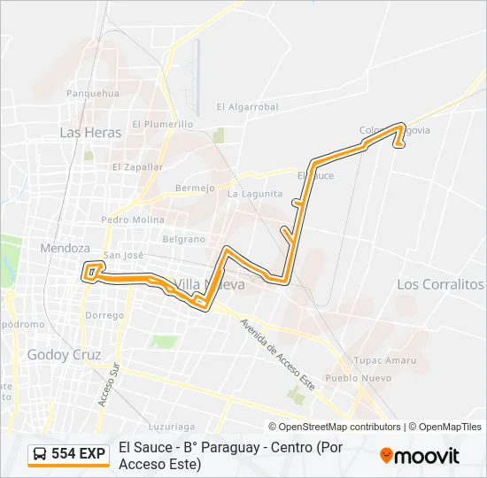 554 EXP Bus Line Map