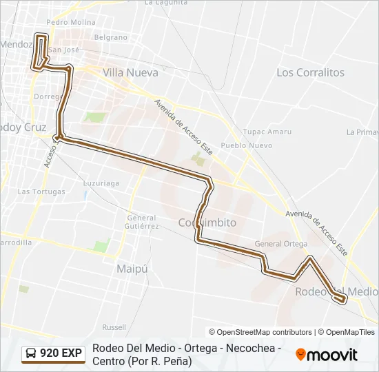 920 EXP Bus Line Map