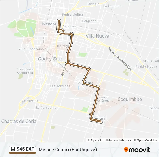945 EXP Bus Line Map