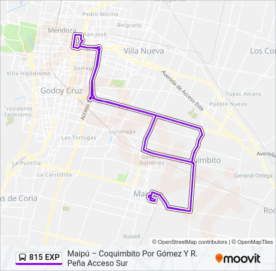 815 EXP Bus Line Map