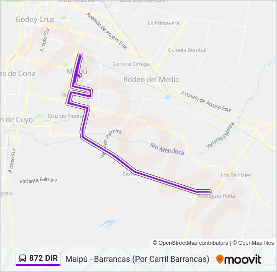 872 DIR Bus Line Map