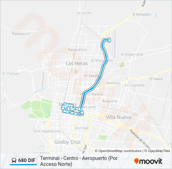 680 DIF Bus Line Map