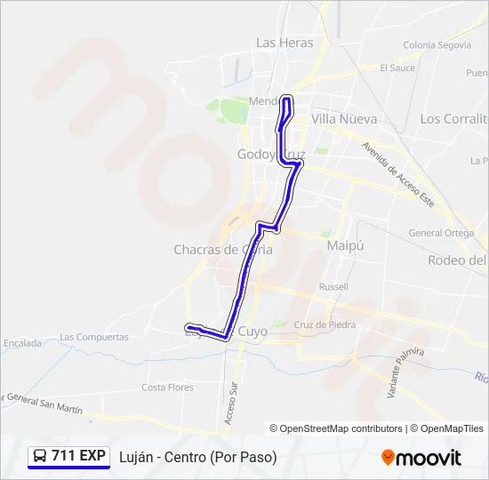 711 EXP Bus Line Map
