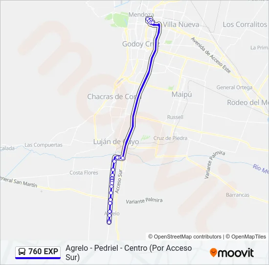 760 EXP Bus Line Map