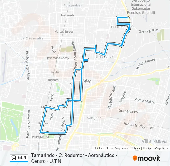 604 Bus Line Map
