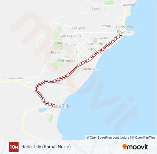 10N Bus Line Map