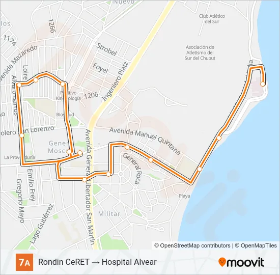 Mapa de 07A de autobús