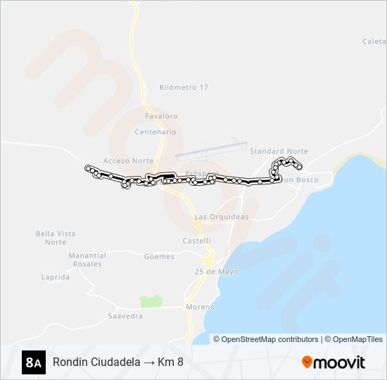 08A bus Line Map