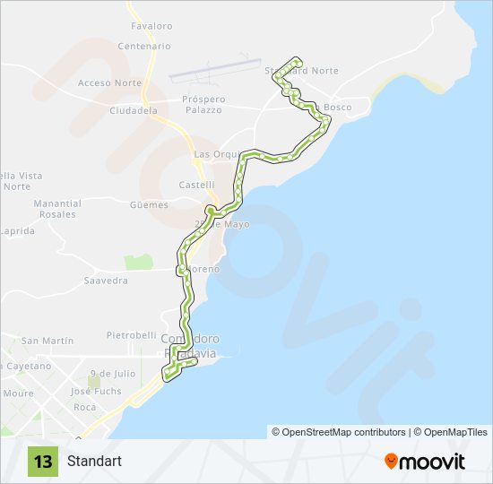 Mapa de 13 de autobús