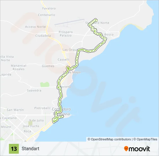 Mapa de 13 de autobús