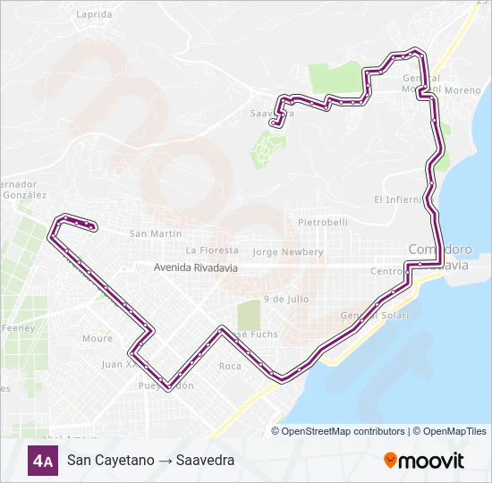 Mapa de 04A de autobús