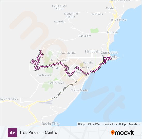Mapa de 04P de autobús