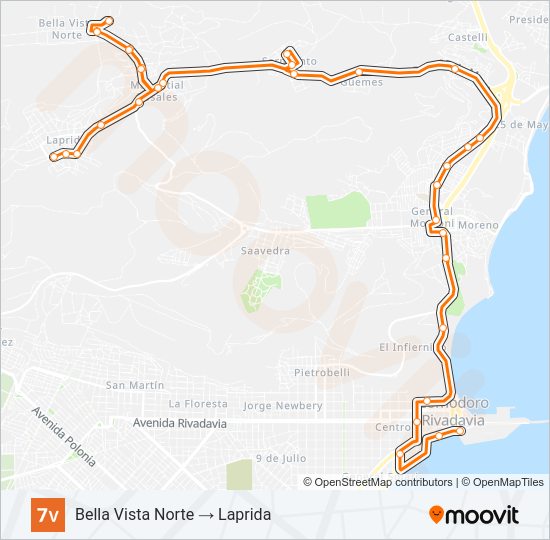 Mapa de 07V de autobús