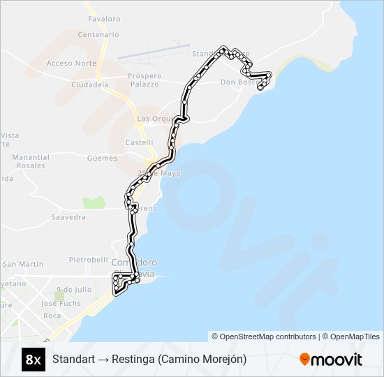 Mapa de 08X de autobús