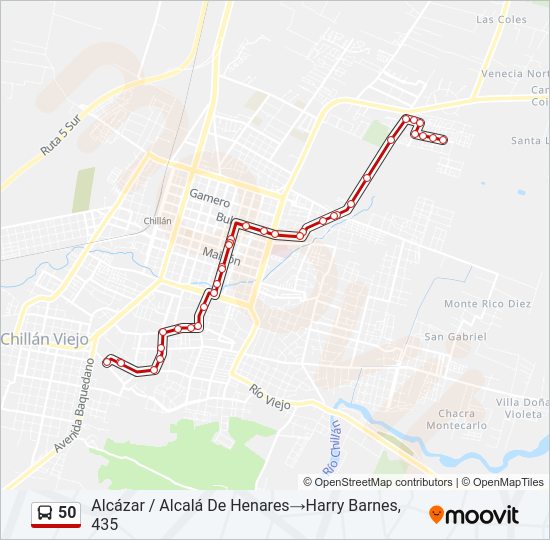 50 Bus Line Map