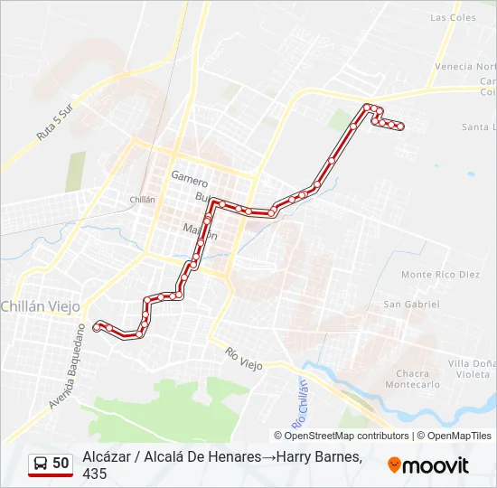 50 Bus Line Map
