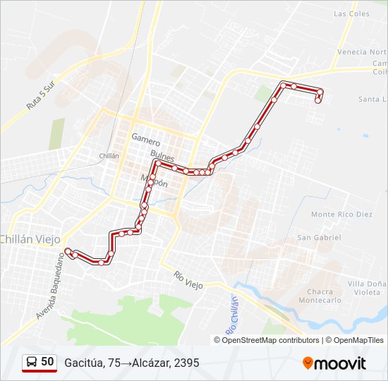 Mapa de 50 de autobús