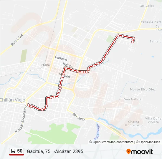 50 Bus Line Map