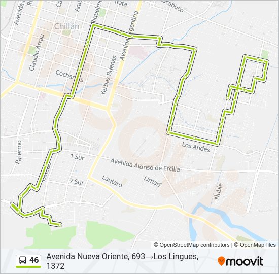 Mapa de 46 de autobús