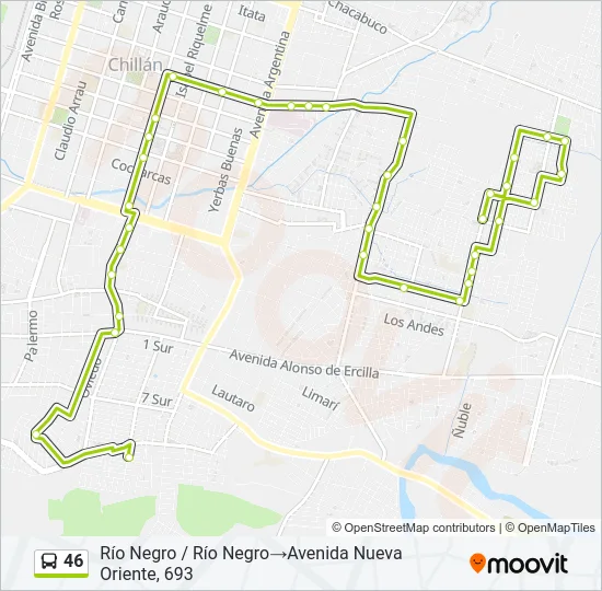 46 Bus Line Map